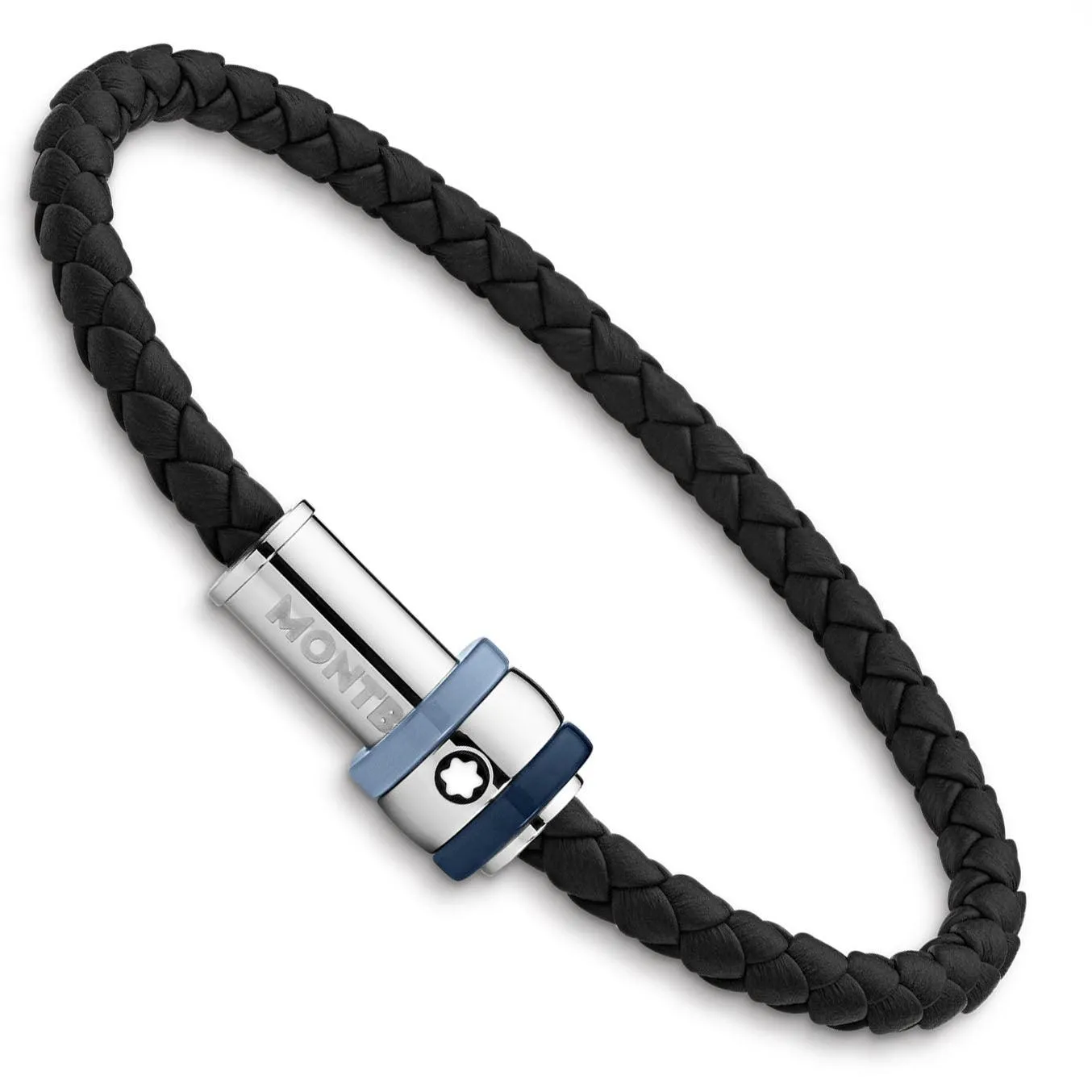 Montblanc Montblanc Bracelet 1858 Ice Sea Blue Black Black Leather Measure L 12951868
