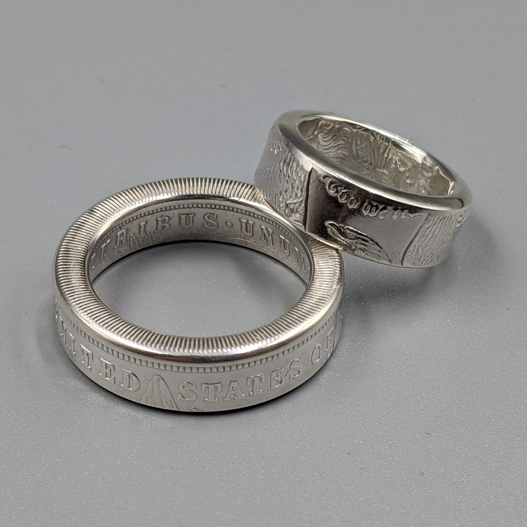 Morgan Silver Dollar Wedding Band Set