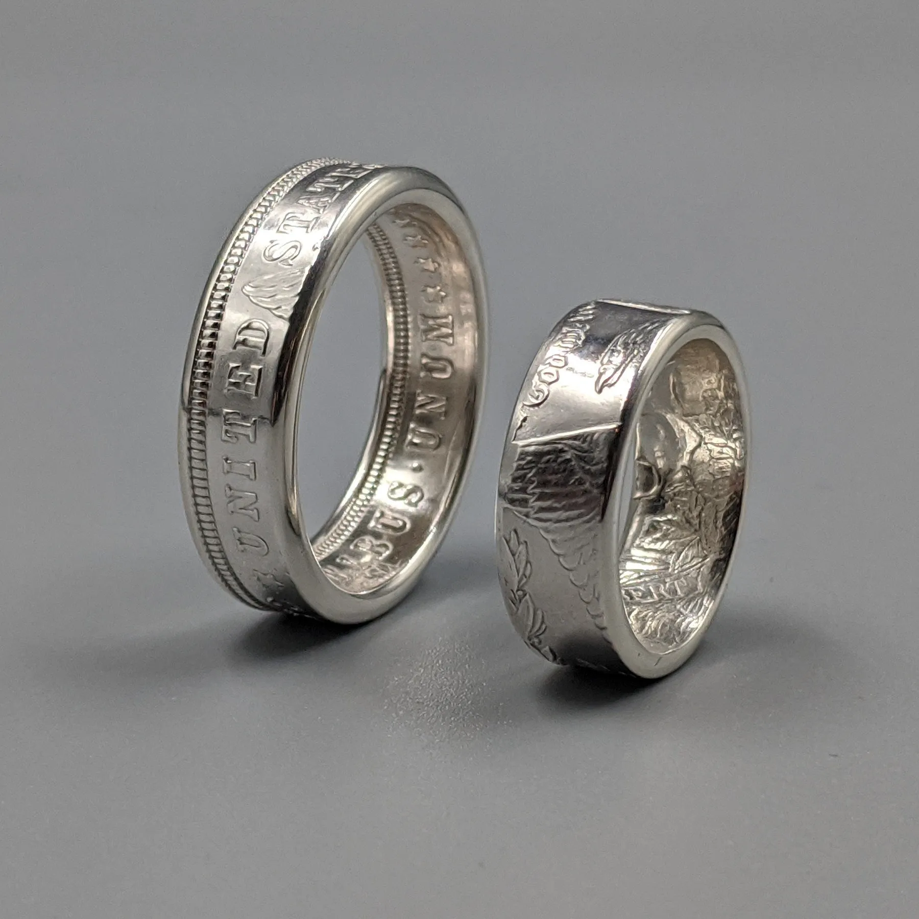 Morgan Silver Dollar Wedding Band Set