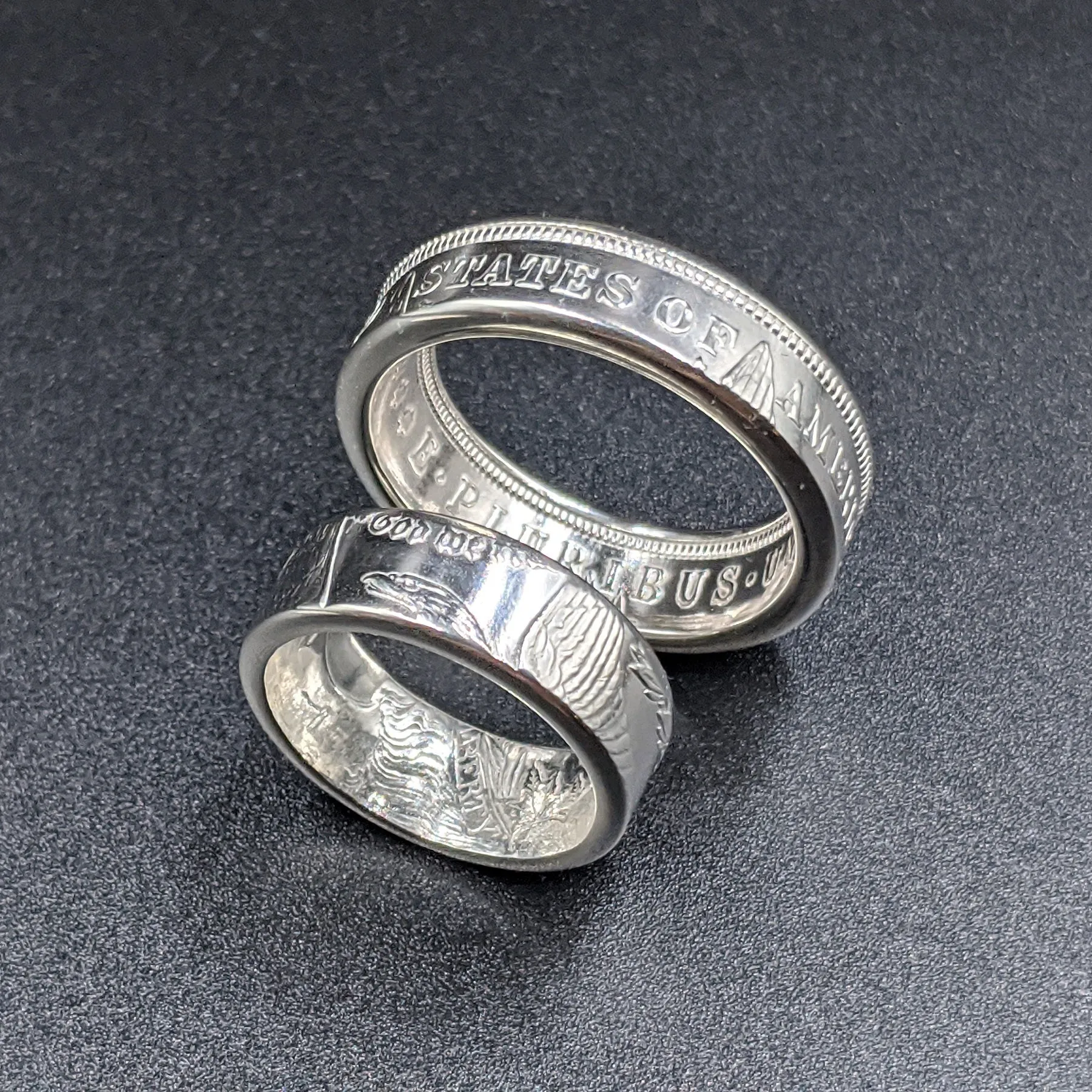 Morgan Silver Dollar Wedding Band Set