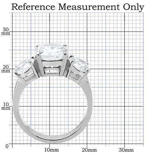 MT861 - High polished (no plating) Stainless Steel Ring Past, Present and Future Memory Ring - Large Crystals - Newest - April Birthstone