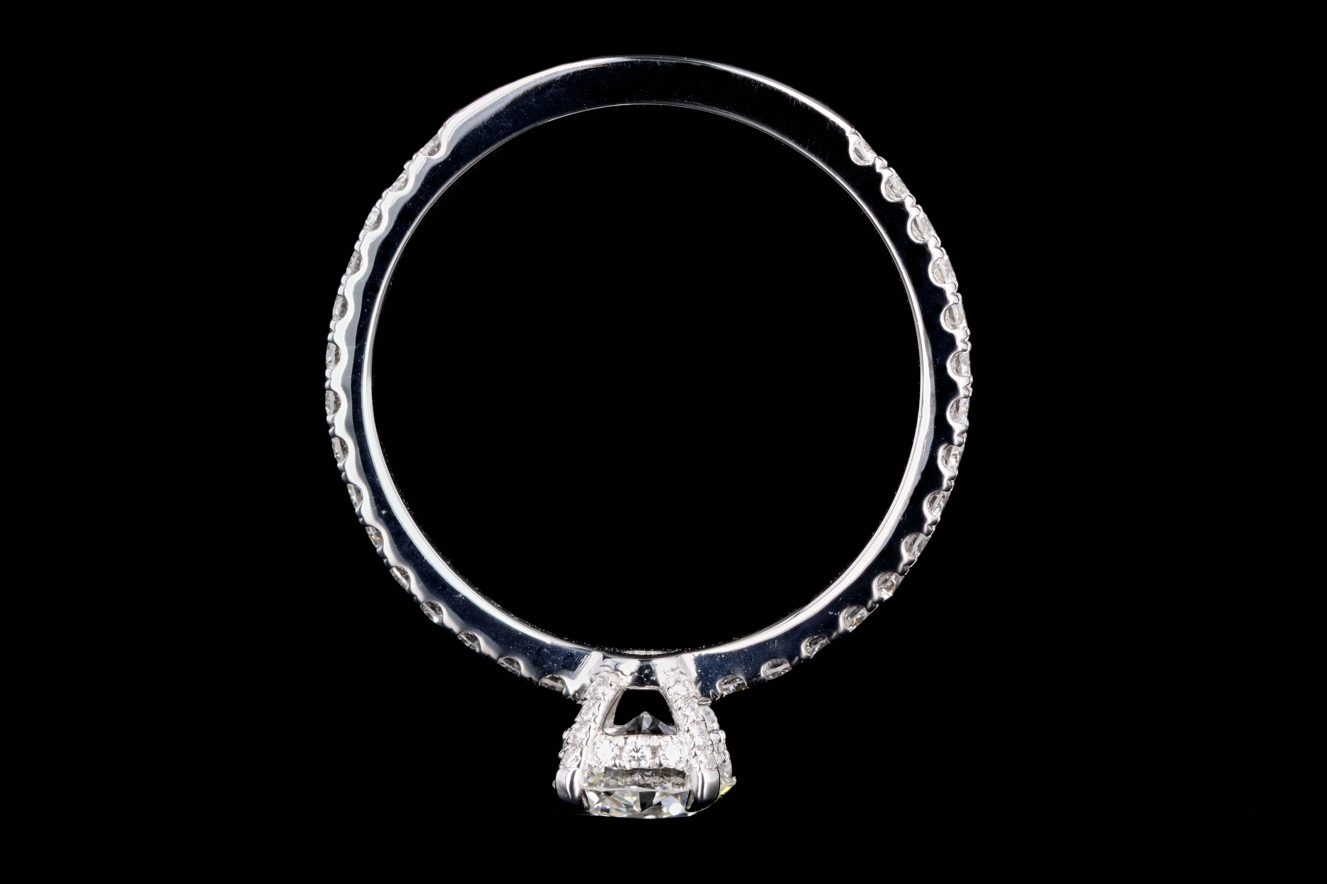 New 14K White Gold .62 Carat Old European Cut Diamond French Halo Engagement Ring
