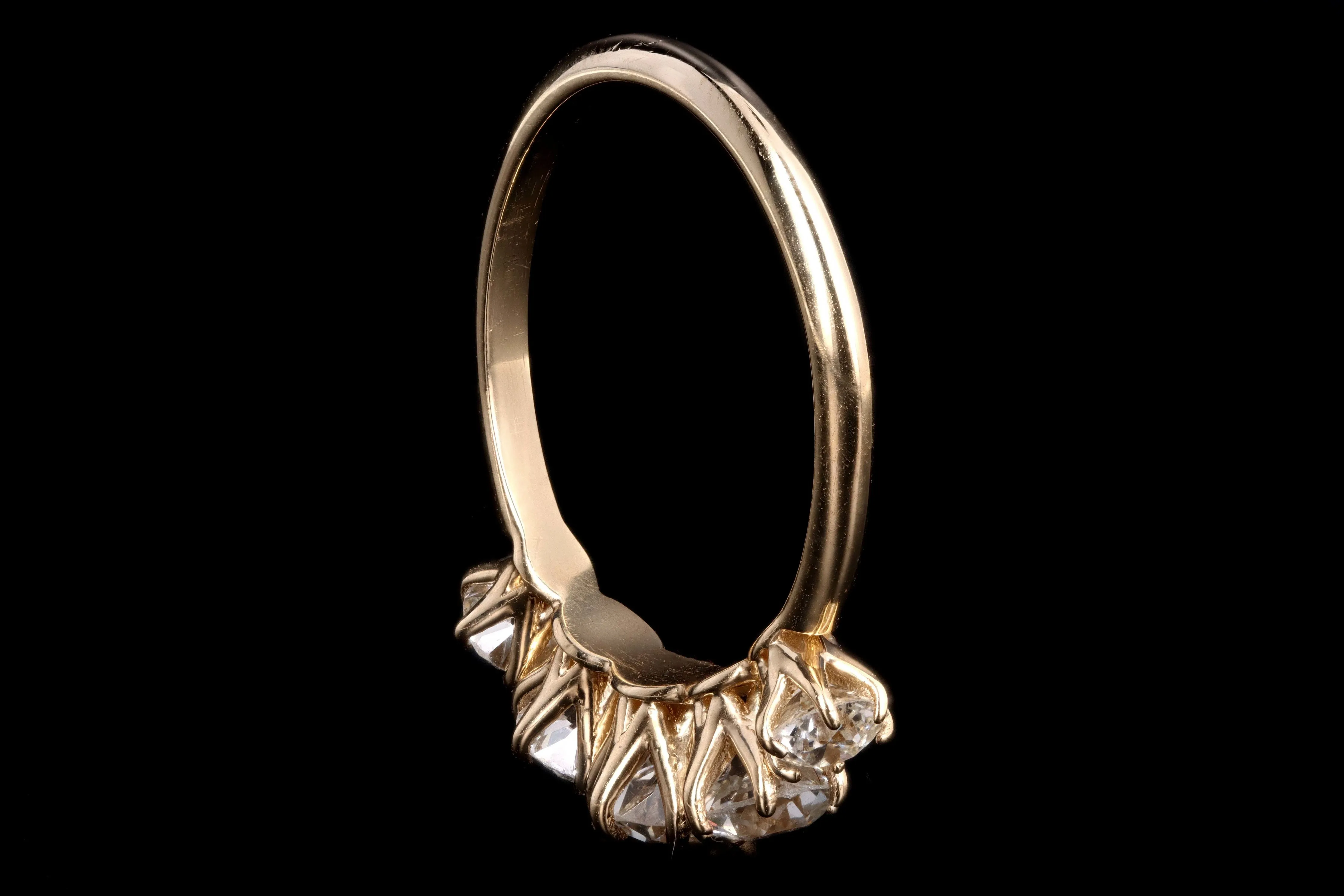 New 14K Yellow Gold 1.39 Carat Old European Cut Diamond 5 Stone Band