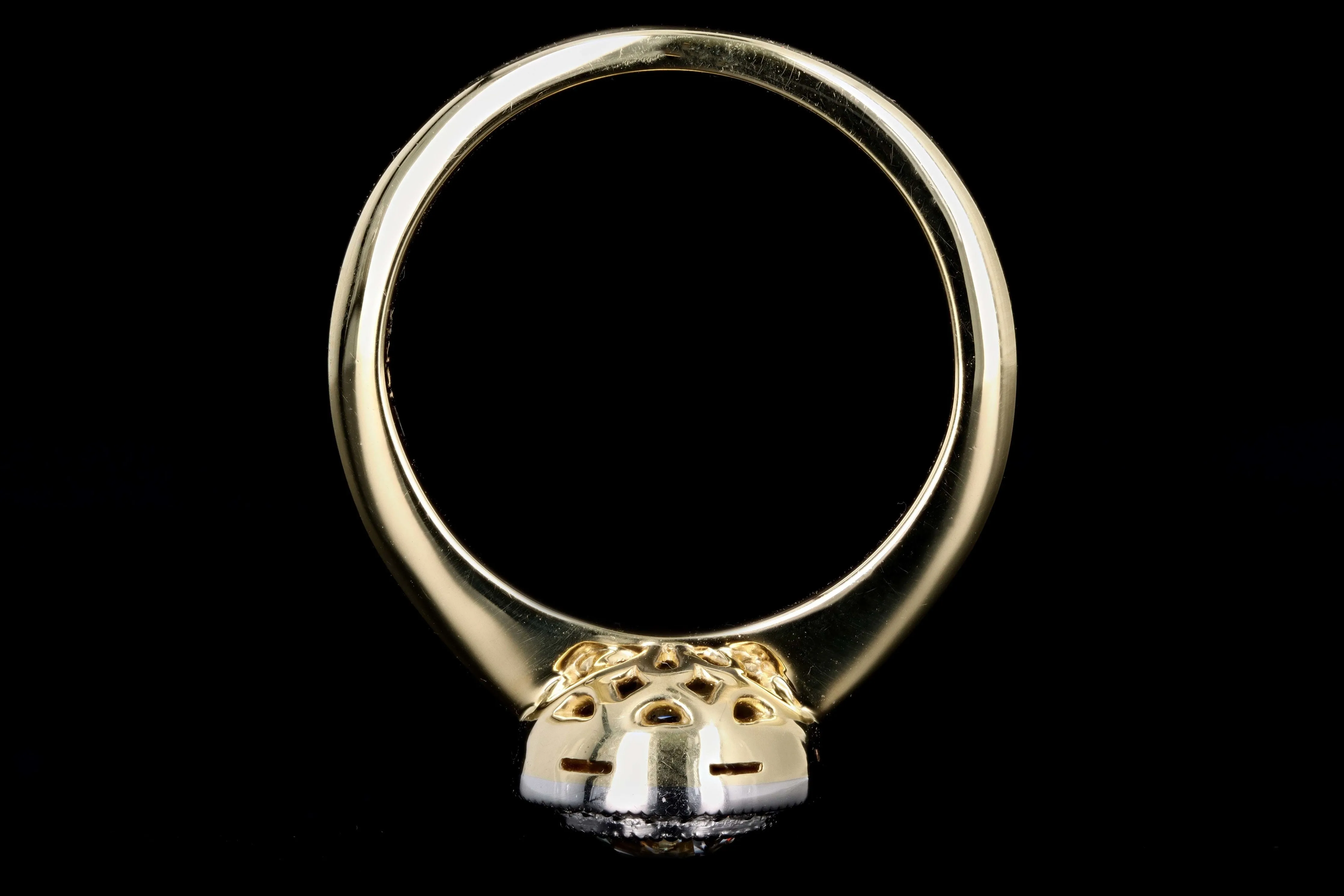 New 18K Yellow Gold & Platinum .99 Carat Old European Cut Diamond Halo Engagement Ring GIA Certified