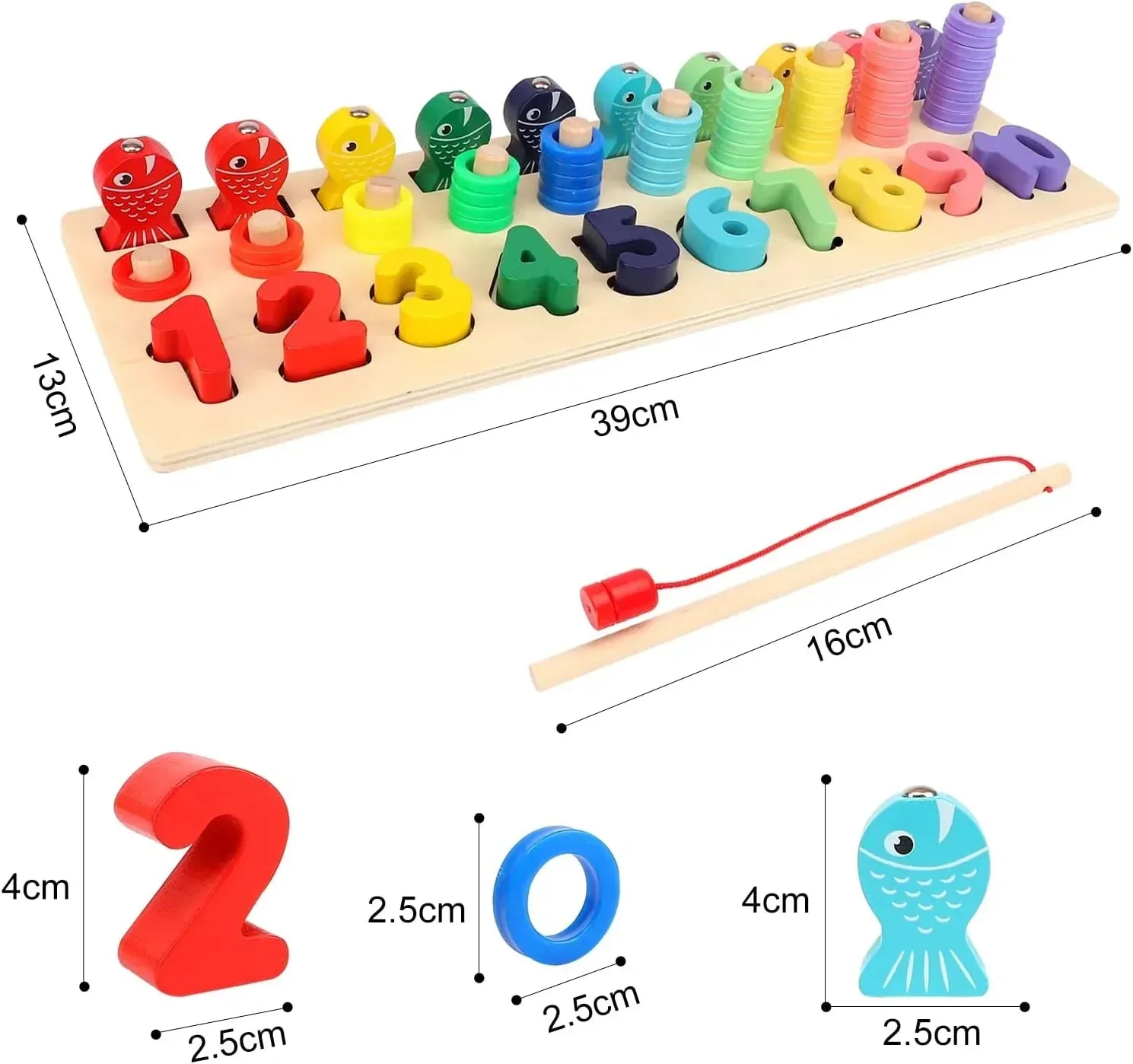 NEW Aomola Montessori Toys for Kids, Wooden Fishing Game Sorting Puzzles Toys, Education Toy
