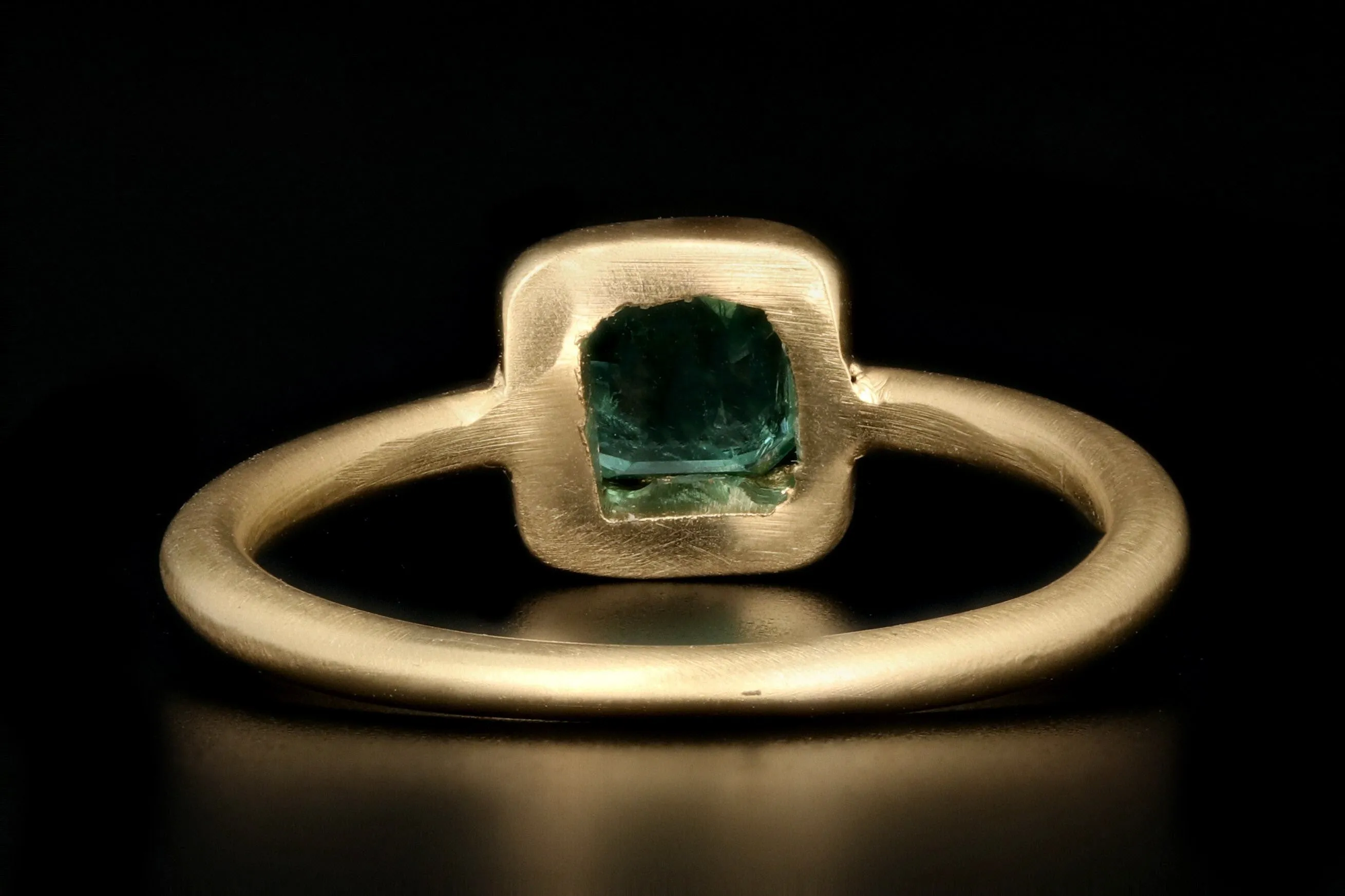 New Handmade 18K Yellow Gold .52 Carat Emerald Ring