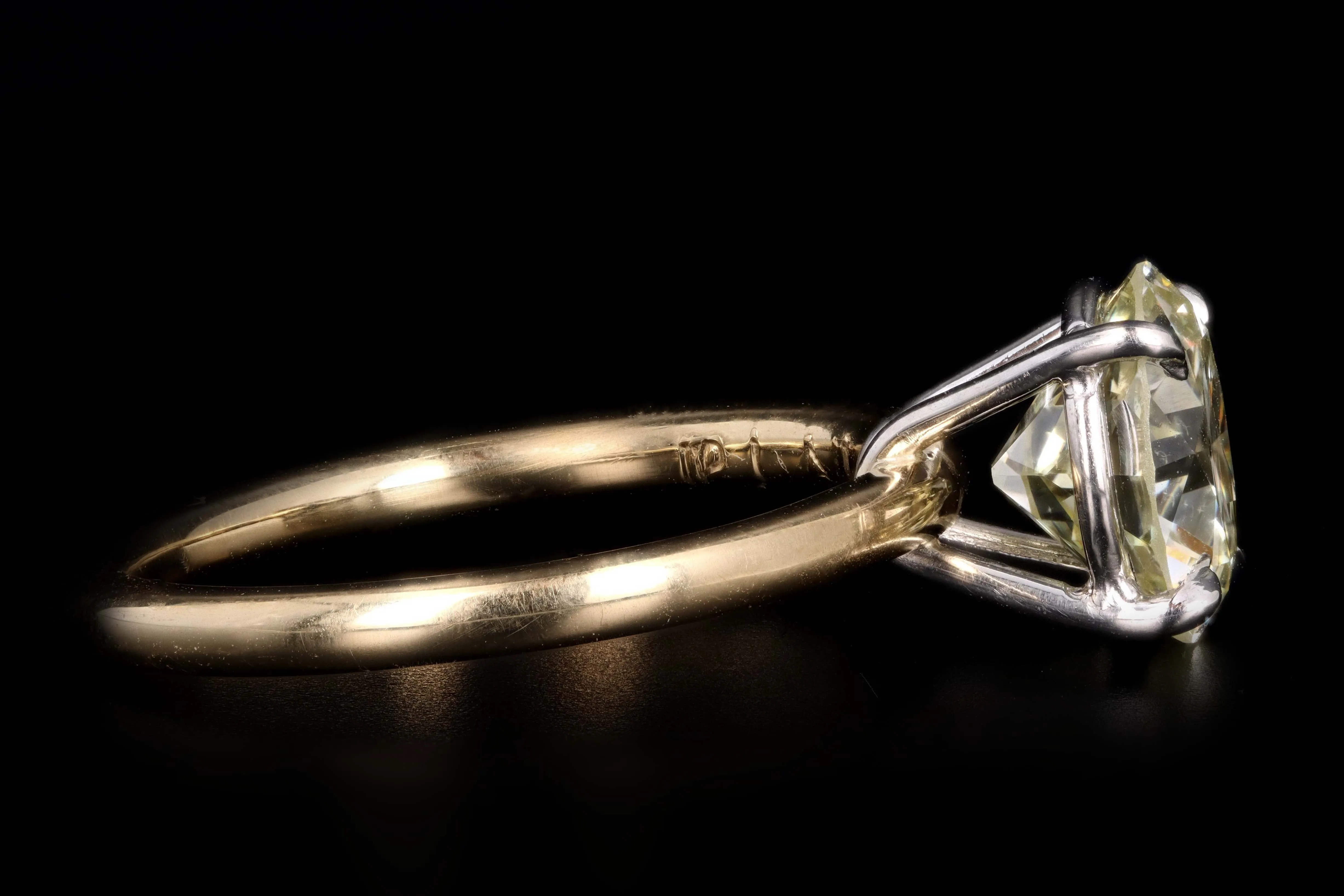 New Handmade Platinum & 18K Yellow Gold 2.34 Carat Old European Cut Diamond Engagement Ring