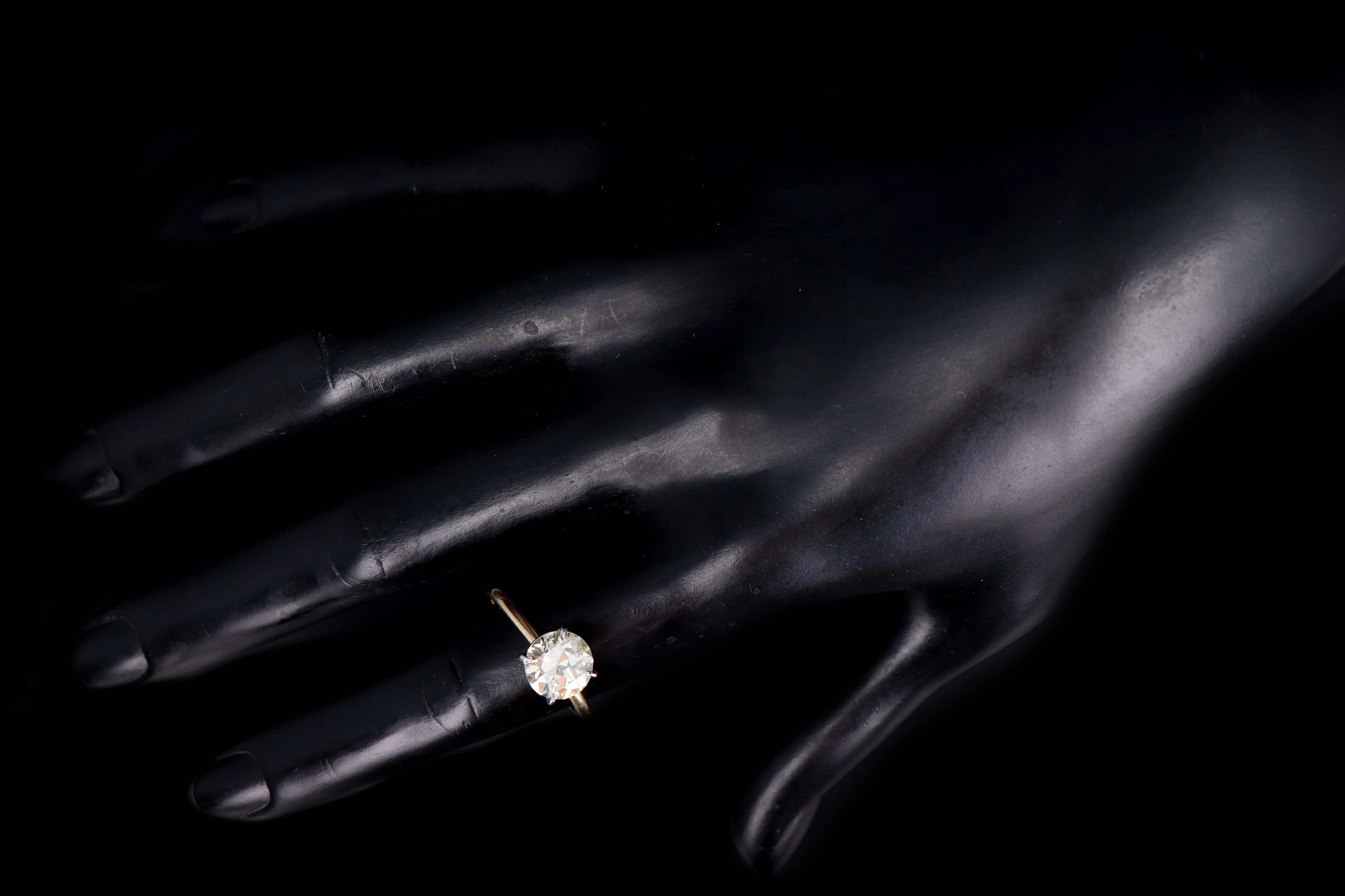 New Handmade Platinum & 18K Yellow Gold 2.34 Carat Old European Cut Diamond Engagement Ring