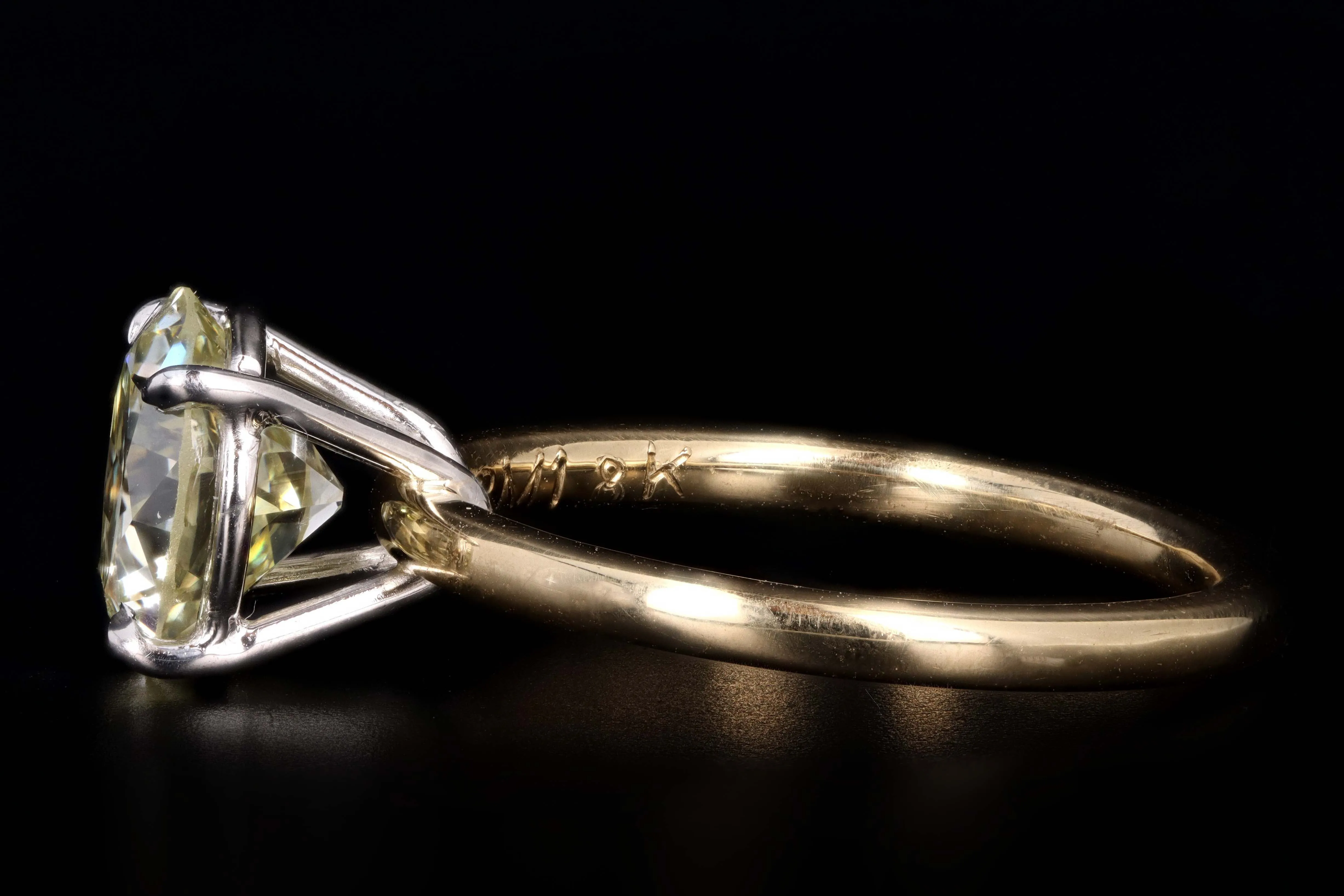 New Handmade Platinum & 18K Yellow Gold 2.34 Carat Old European Cut Diamond Engagement Ring