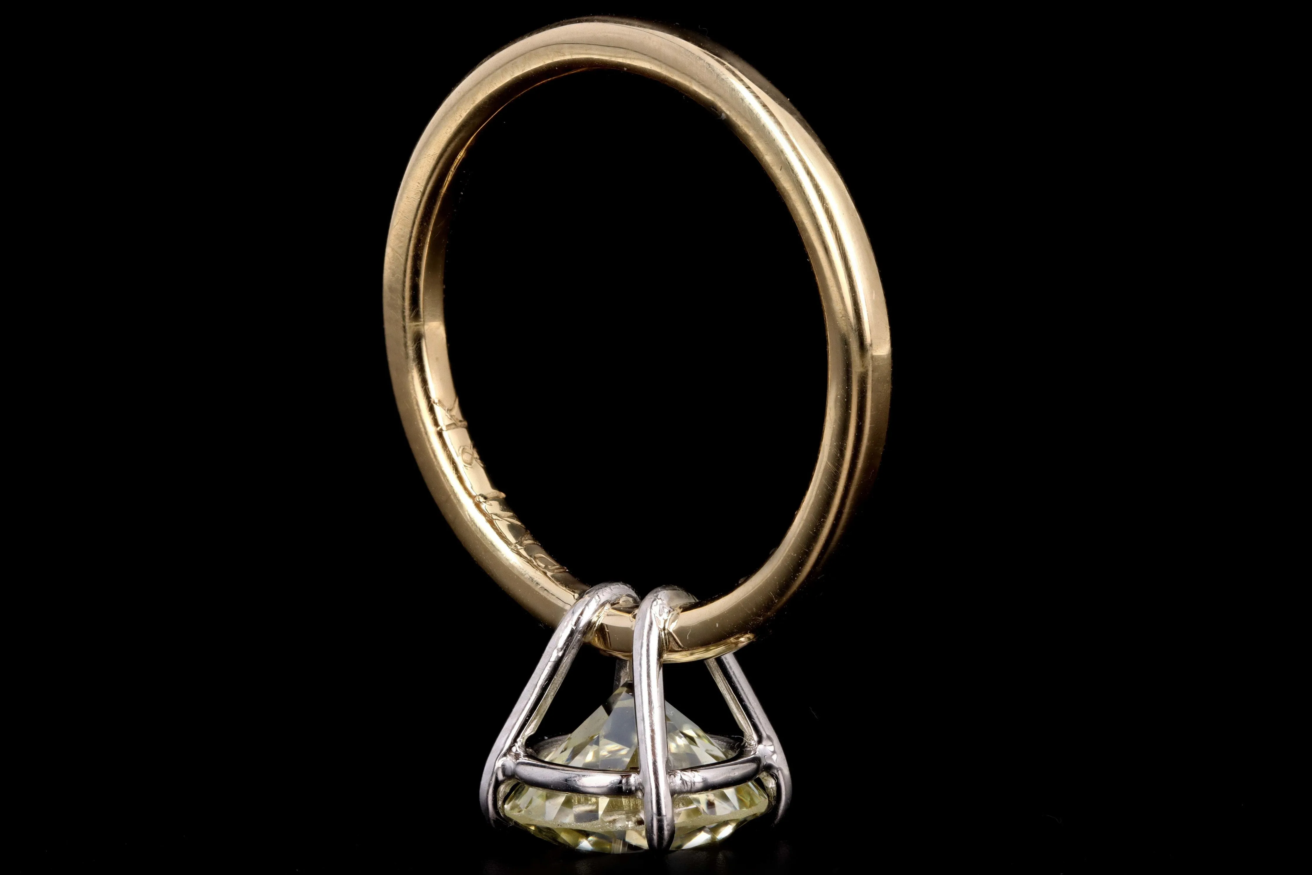 New Handmade Platinum & 18K Yellow Gold 2.34 Carat Old European Cut Diamond Engagement Ring