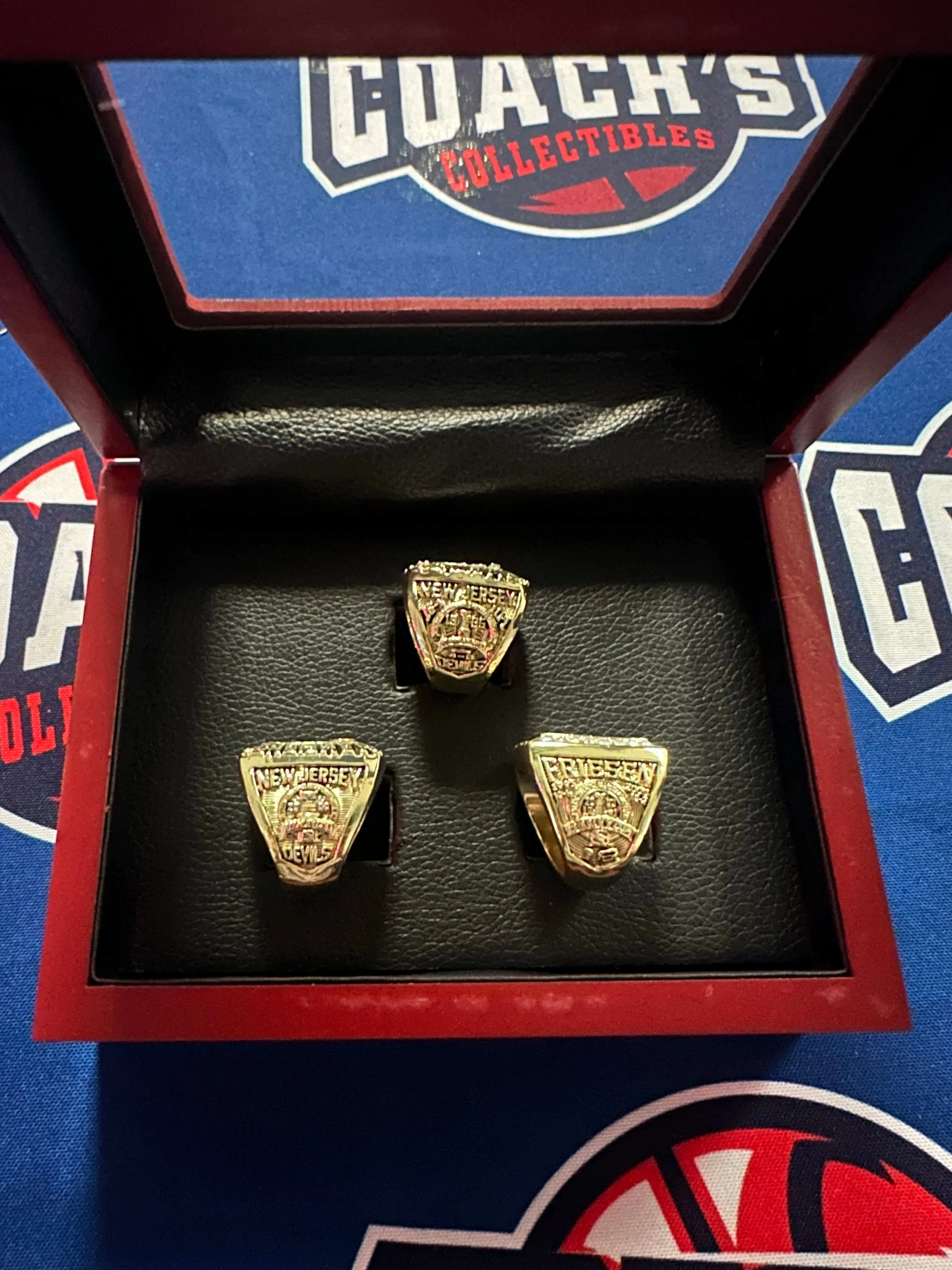 New Jersey Devils 3pc Replica NHL Stanley Cup Ring Set w/ Display Box