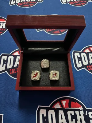 New Jersey Devils 3pc Replica NHL Stanley Cup Ring Set w/ Display Box