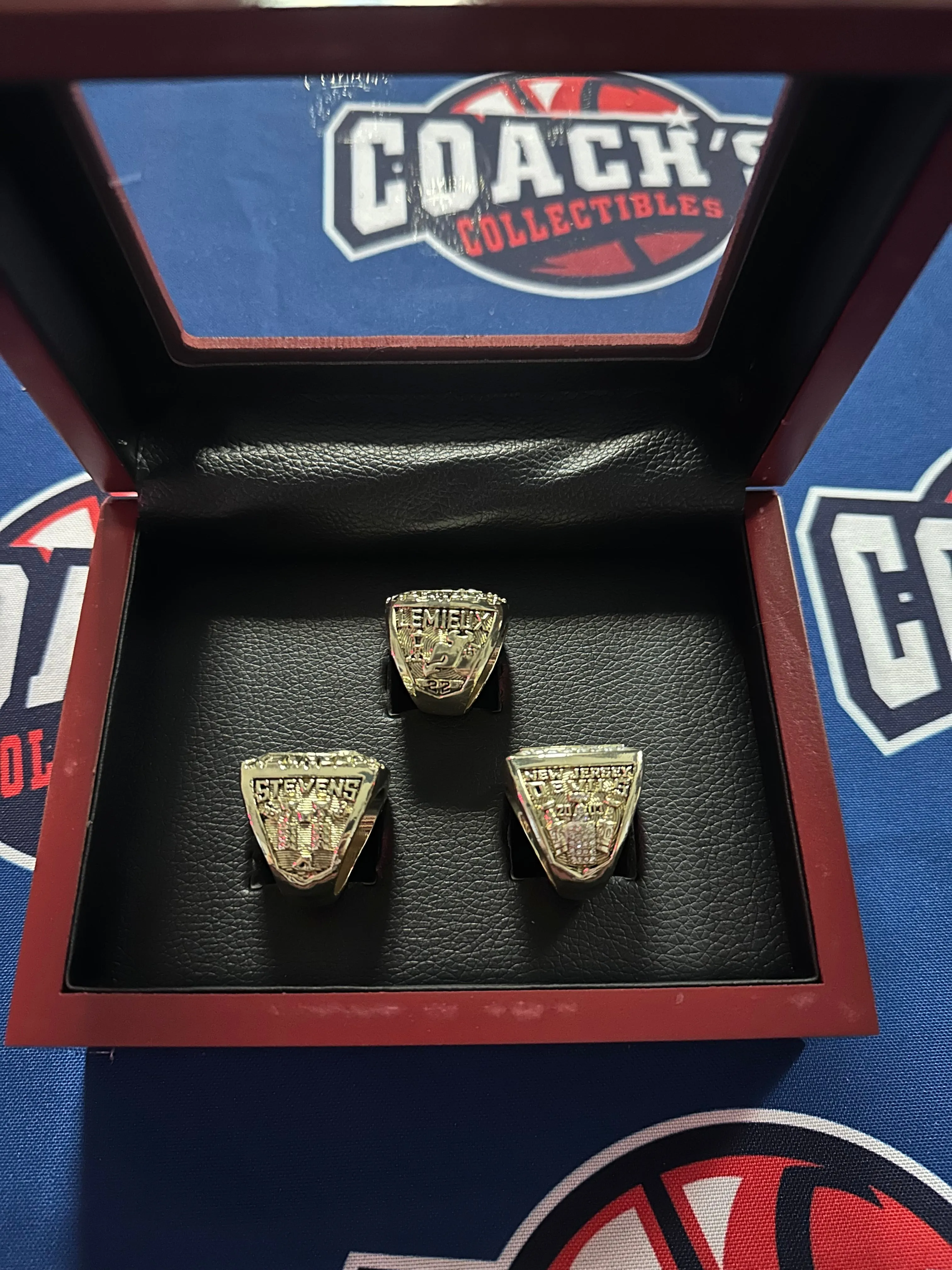 New Jersey Devils 3pc Replica NHL Stanley Cup Ring Set w/ Display Box