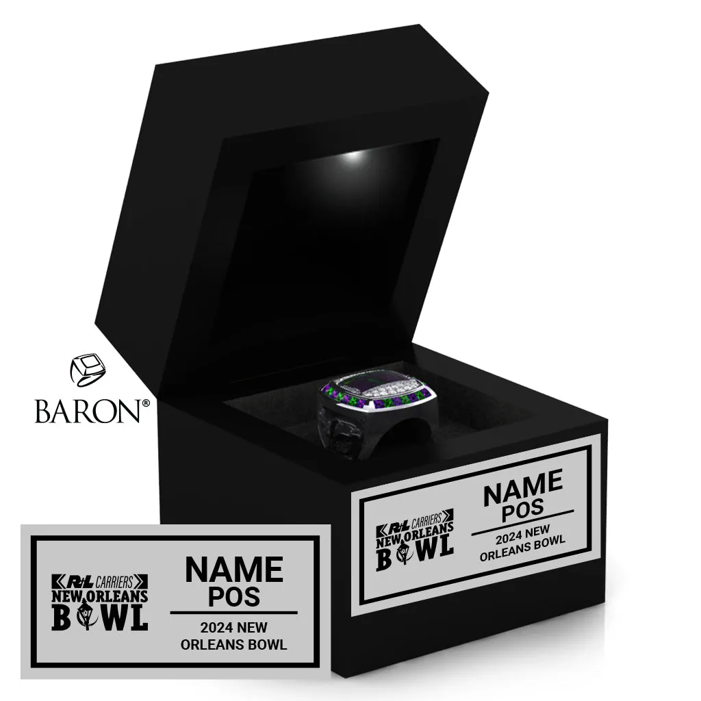 New Orleans Bowl Officials 2024 Championship Black LED Ring Box