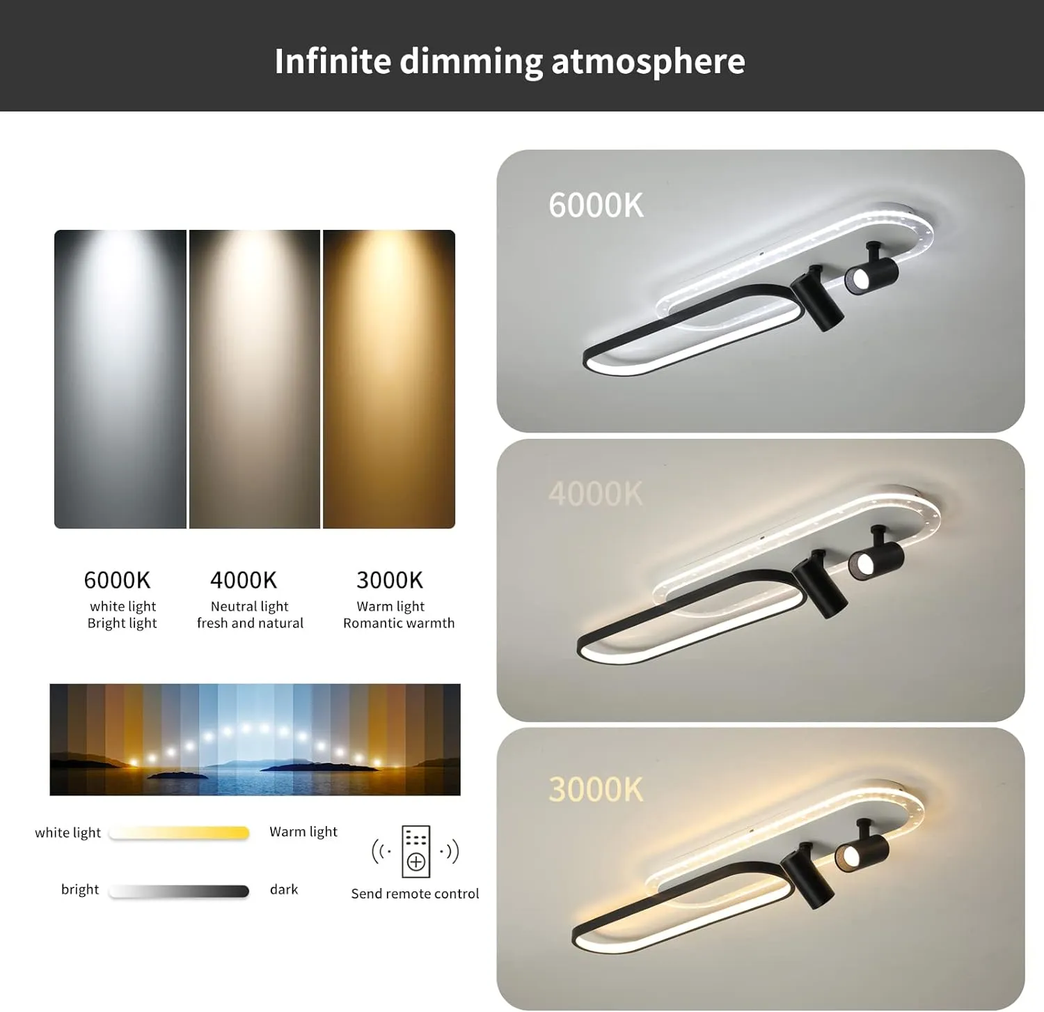 NEW Tioolo Modern Ceiling Lamp, LED Linear Ceiling Light Fixture, 45W Dimmable Ceiling Light with Remote, Acrylic Flush Mount Chandelier Ceiling Lighting for Kitchen Dining Room Bedroom Corridor!
