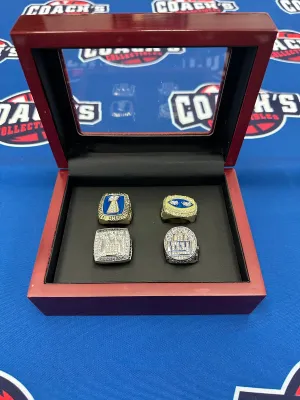 New York Giants 4pc Replica Super Bowl Ring Set w/ Display Box