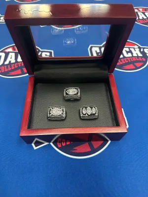 Oakland/LA Raiders 3pc Replica Super Bowl Championship Ring Set with Display Box