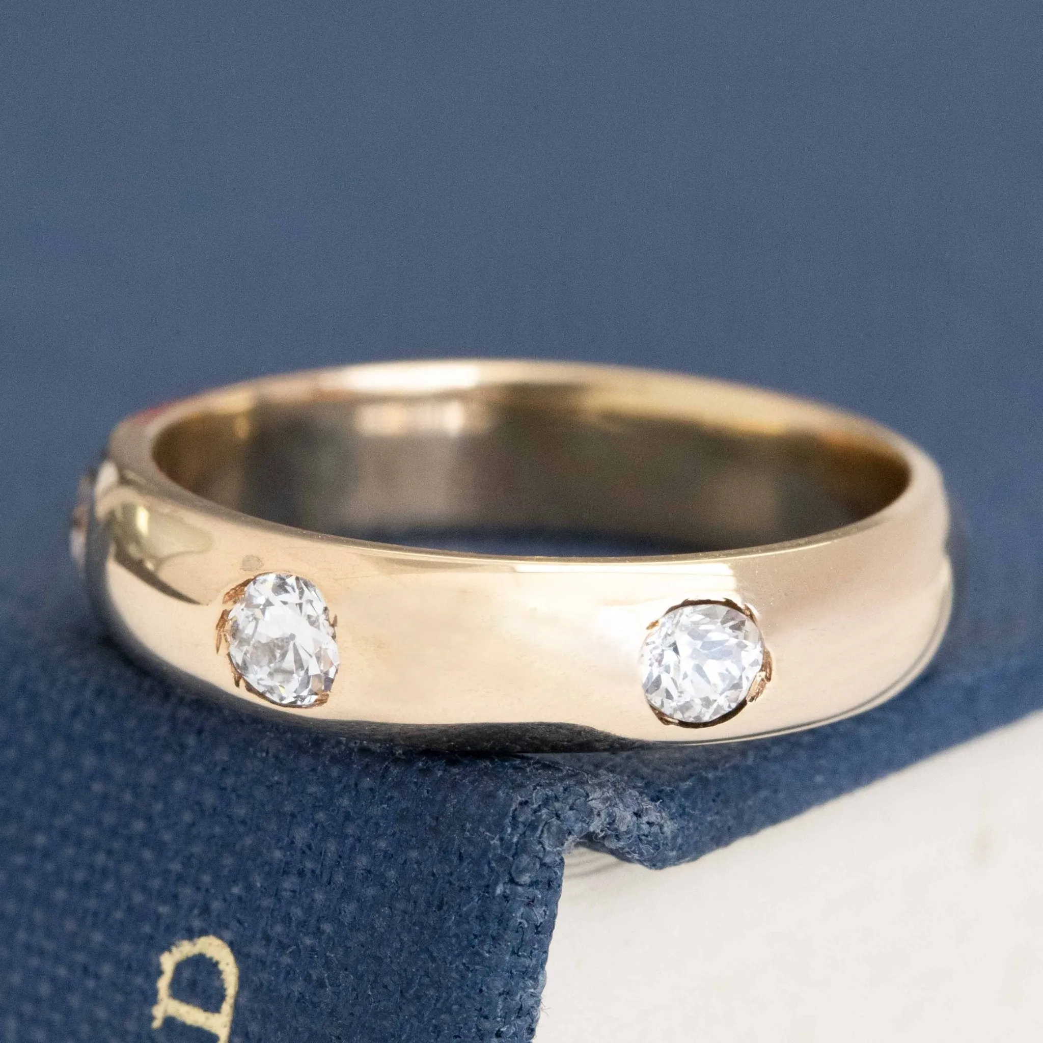 Old European Cut Diamond 3-Stone Band
