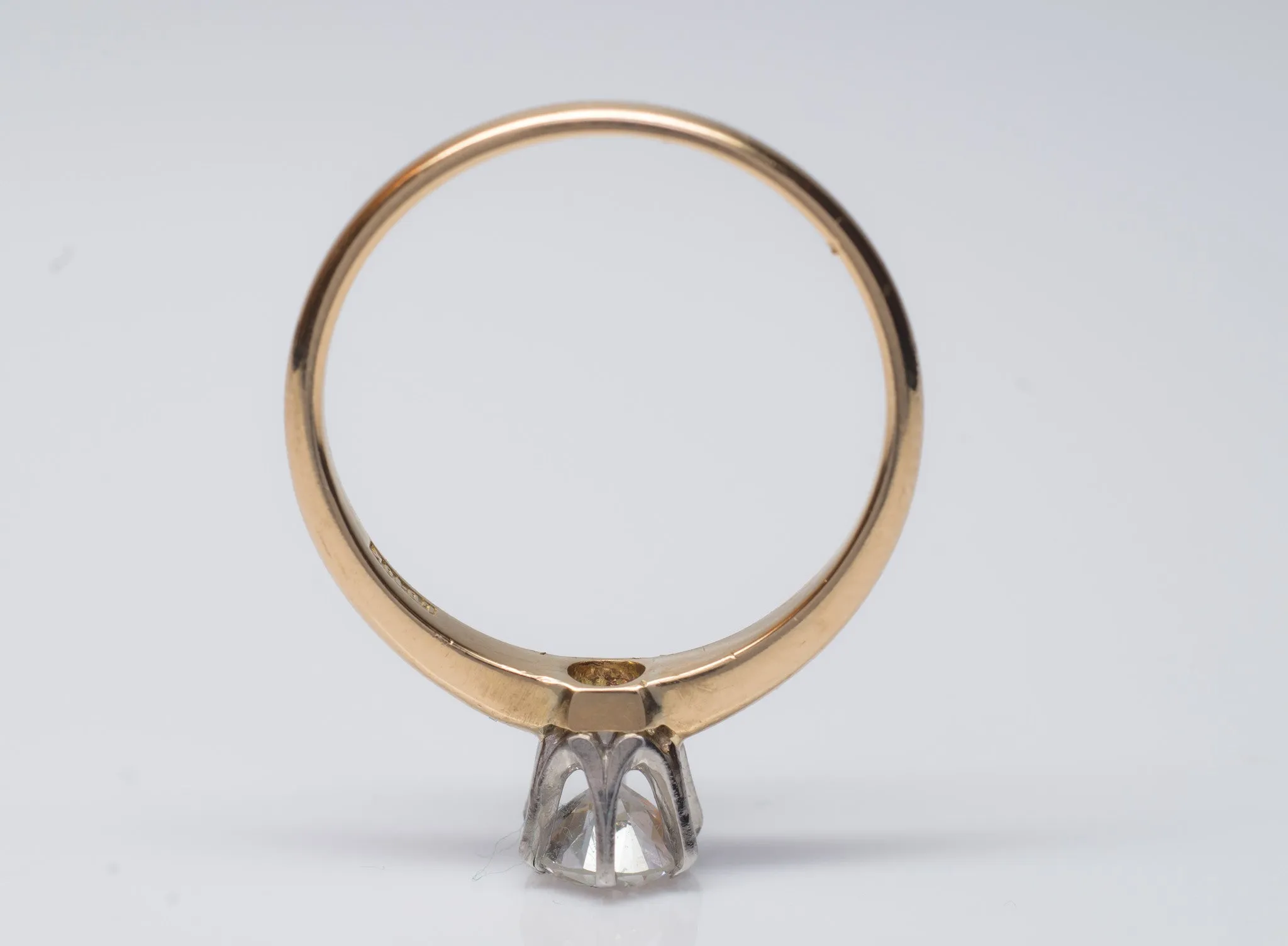 OLD EUROPEAN CUT DIAMOND SOLITAIRE IN WHITE GOLD