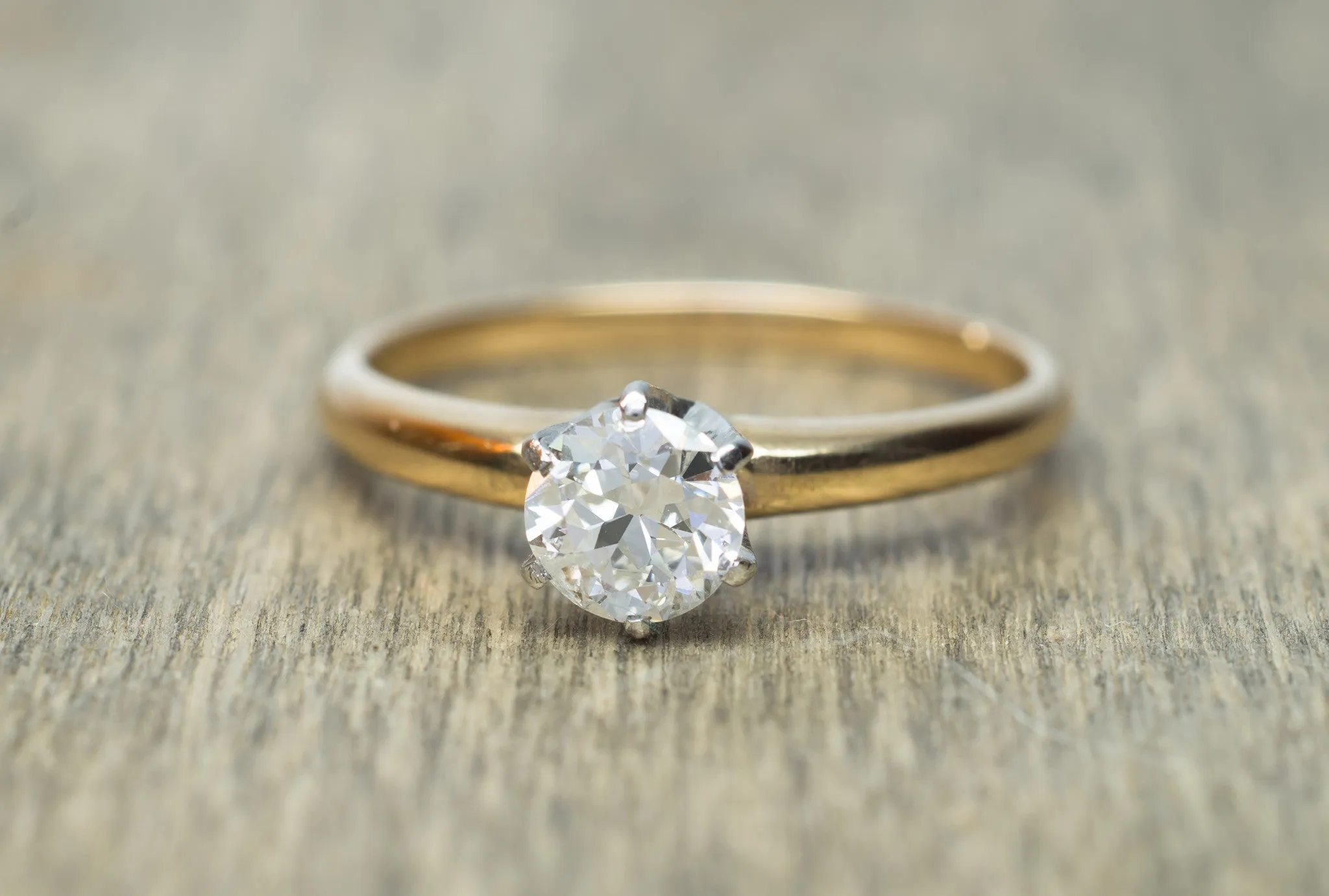 OLD EUROPEAN CUT DIAMOND SOLITAIRE IN WHITE GOLD