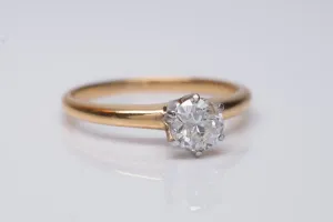 OLD EUROPEAN CUT DIAMOND SOLITAIRE IN WHITE GOLD