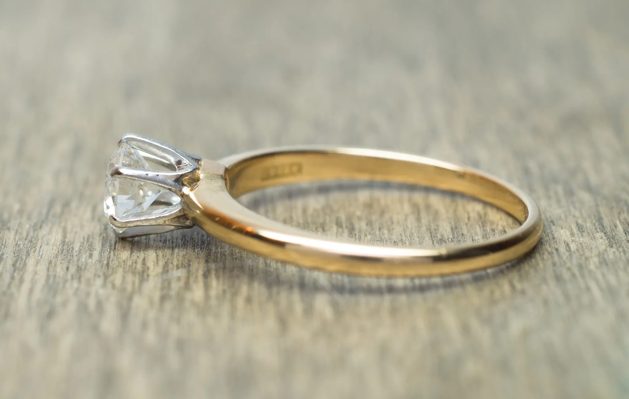 OLD EUROPEAN CUT DIAMOND SOLITAIRE IN WHITE GOLD