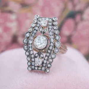 Old European Diamond Dinner Ring c1900