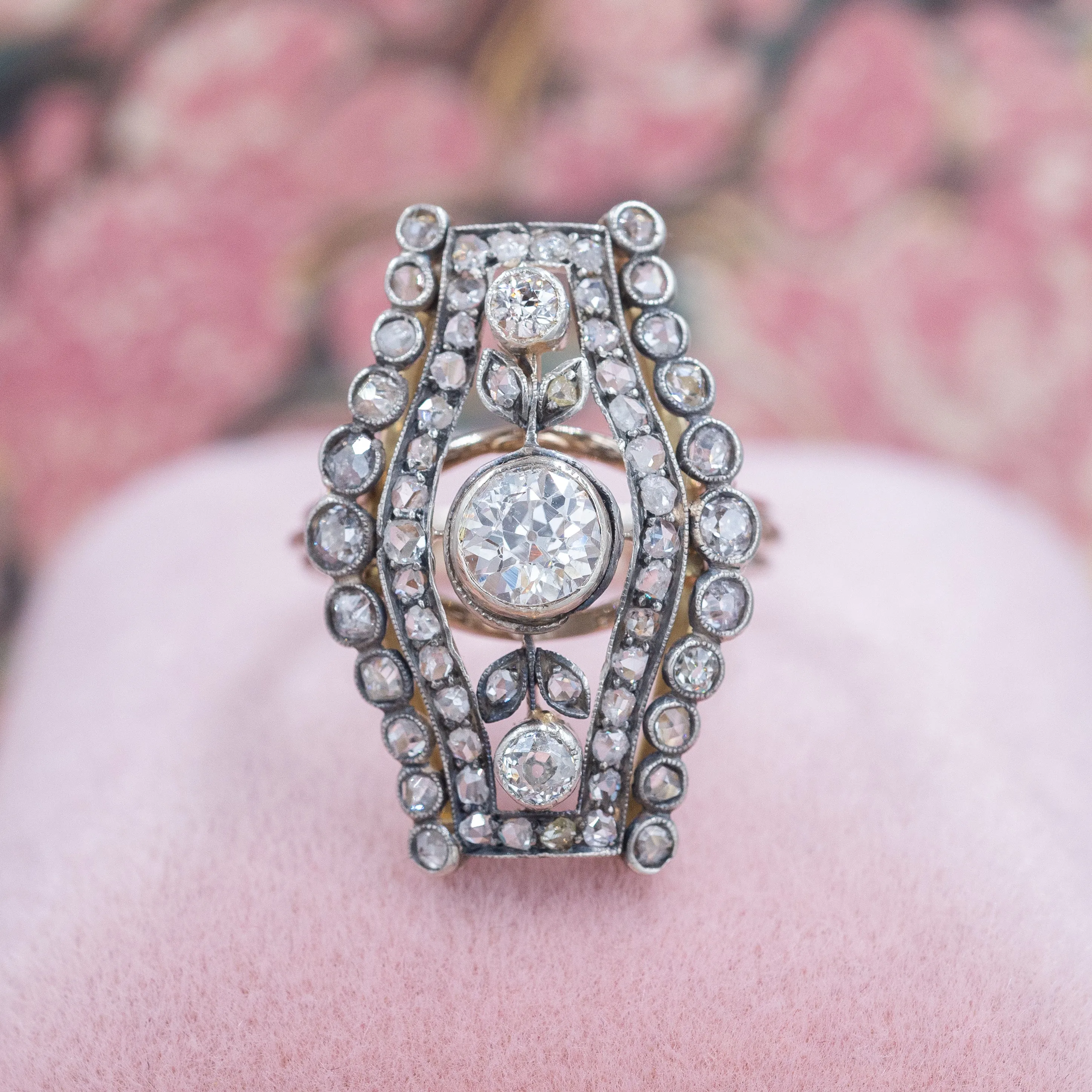 Old European Diamond Dinner Ring c1900