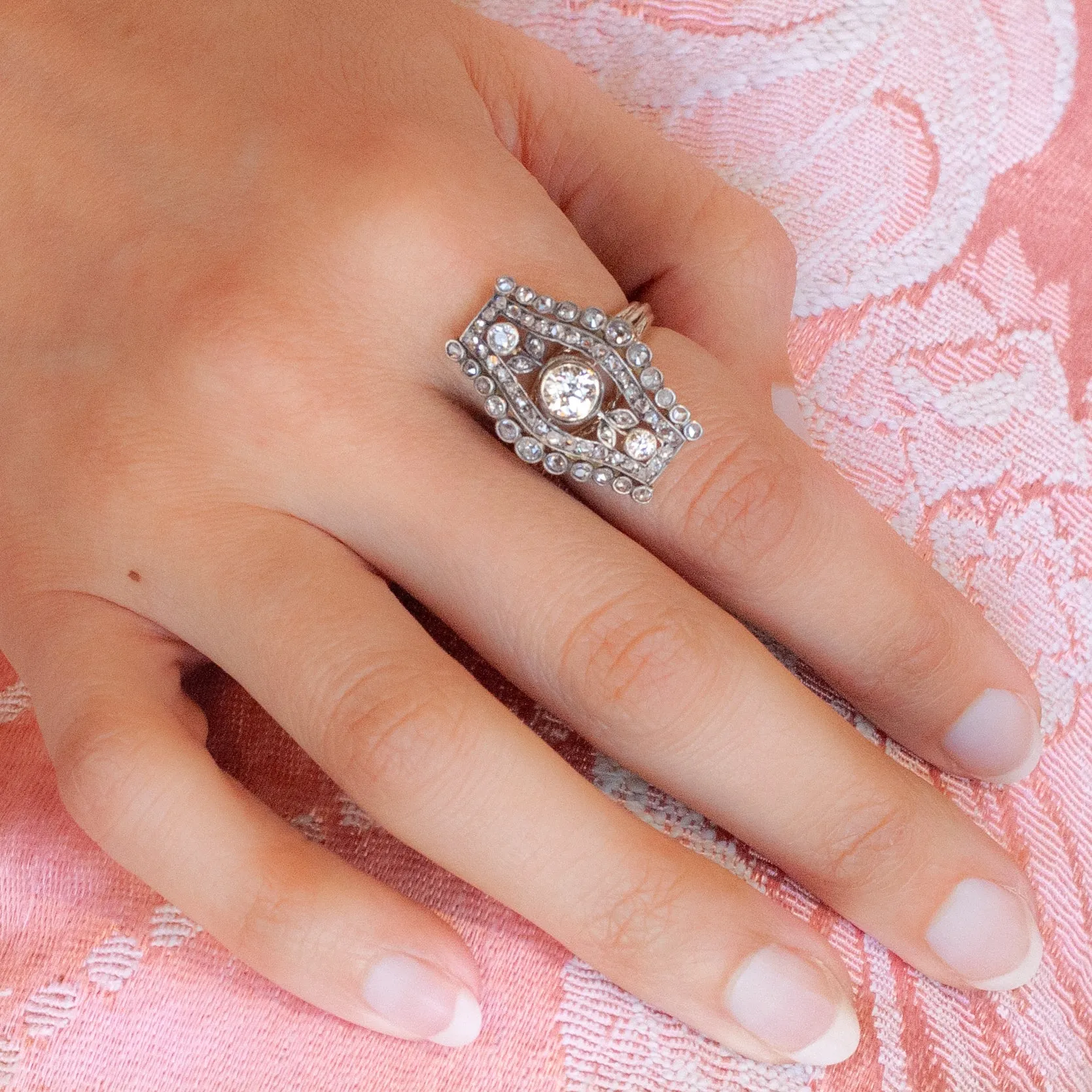 Old European Diamond Dinner Ring c1900