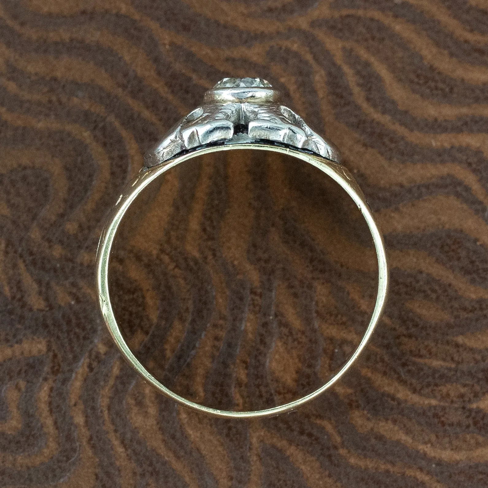 Old European Diamond Masonic Ring c1931