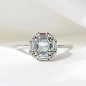 Ophelia Aquamarine, Sapphire and Diamond Ring