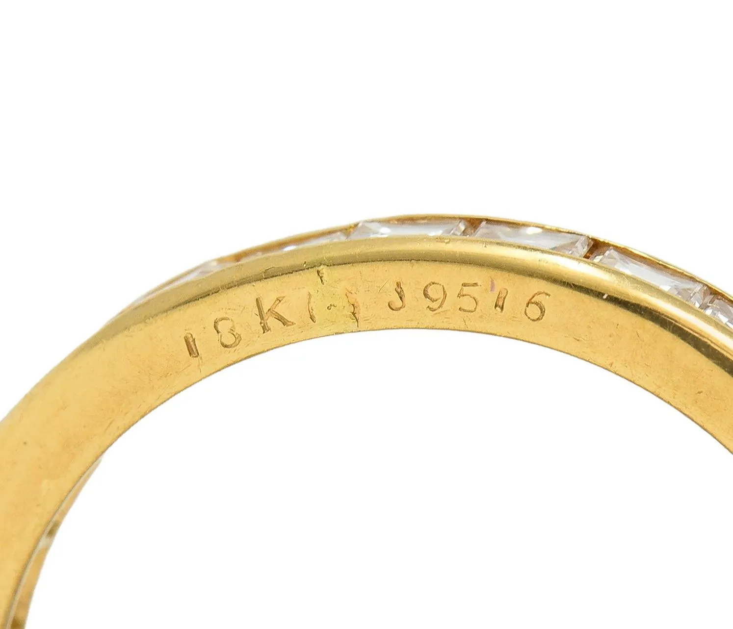 Oscar Heyman 1990's 1.35 CTW Square Step Cut Diamond 18 Karat Yellow Gold Vintage Eternity Band