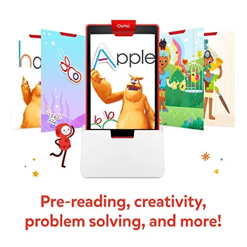 Osmo - Little Genius Starter Kit for Fire Tablet - 4 Educational Learning Games - Preschool Ages - Problem Solving, & Creativity - STEM Toy Fire Tablet Base Included - Amazon Exclusive