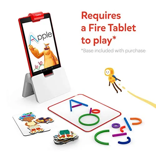 Osmo - Little Genius Starter Kit for Fire Tablet - 4 Educational Learning Games - Preschool Ages - Problem Solving, & Creativity - STEM Toy Fire Tablet Base Included - Amazon Exclusive