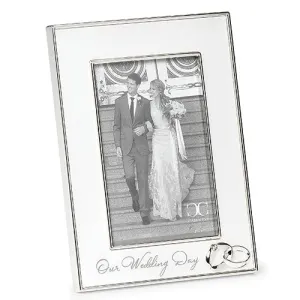 Our Wedding Day Frame with Rings 8 1/4"