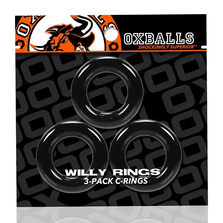 Oxballs - Willy - Cockring - 3 stuks - Zwart