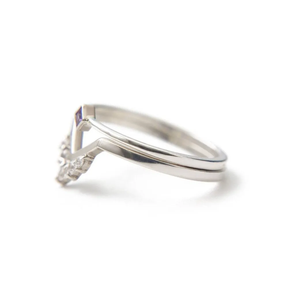 Parker Set | Sapphire & Diamonds Chevron Stacking Set