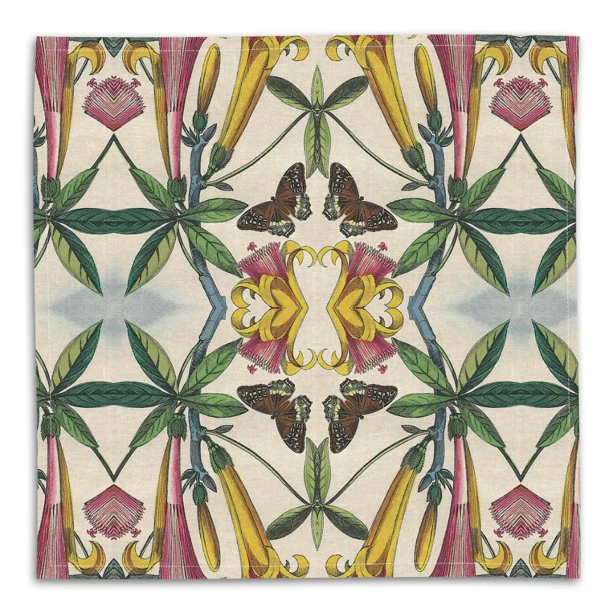 Patch NYC Yellow Trumpet Flower Linen Napkin, Set of 4