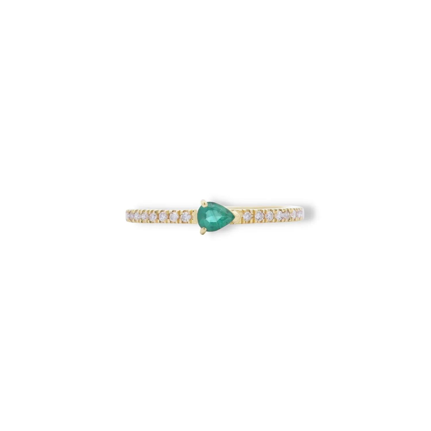 Pear Shaped Emerald and Diamond Ring