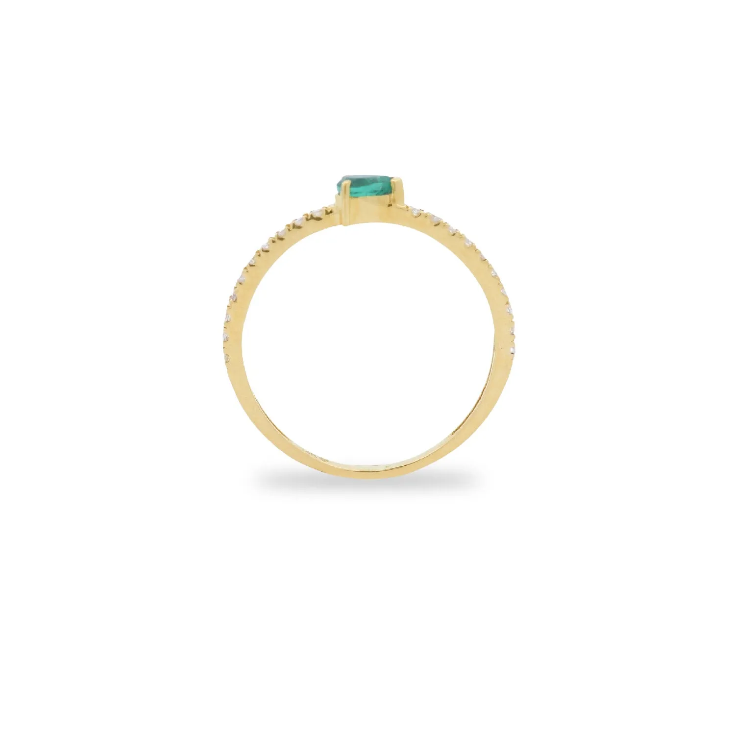 Pear Shaped Emerald and Diamond Ring