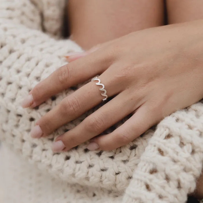Pineapple Island Crashing Wave Ring - Silver