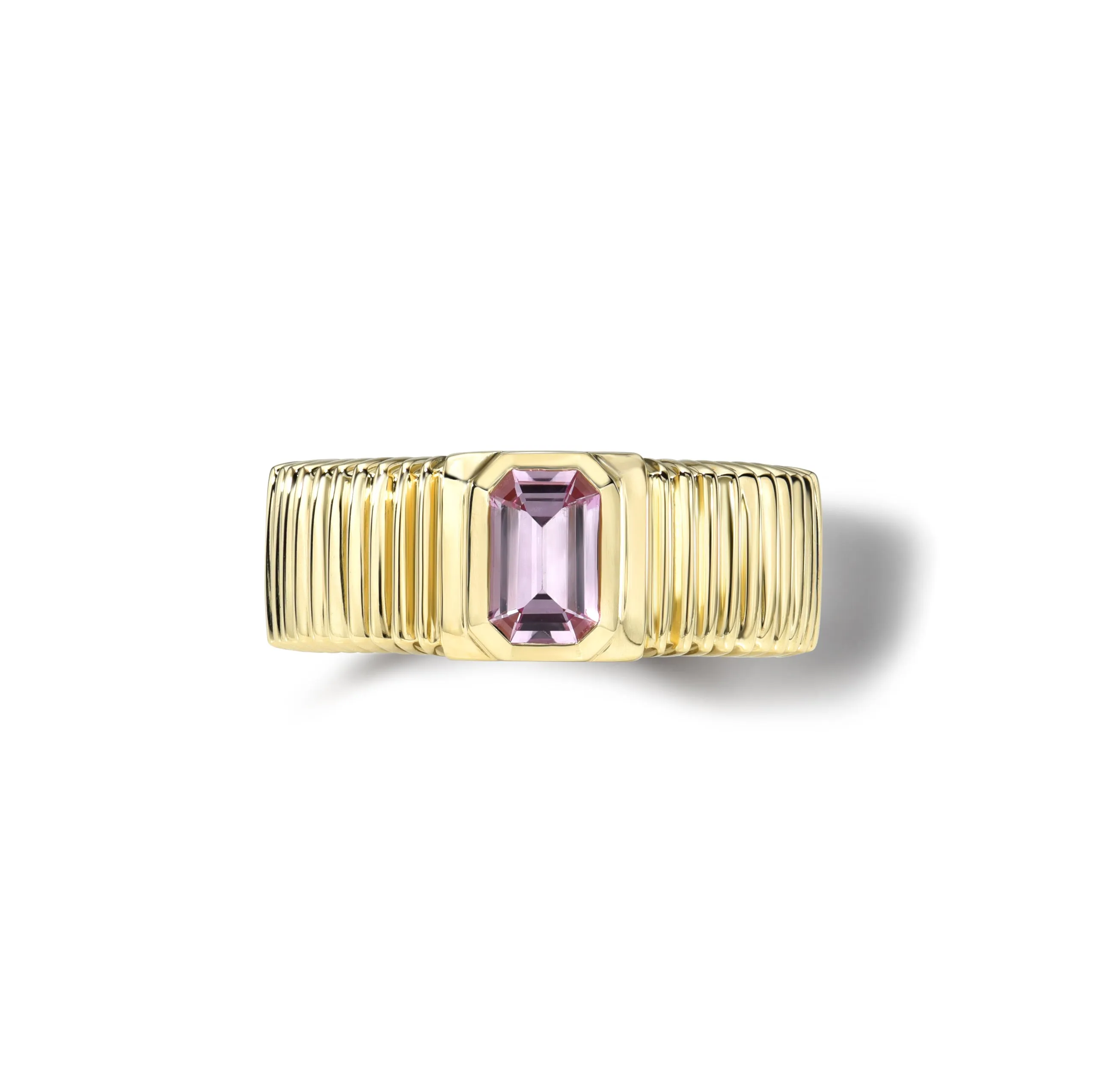 Pink Sapphire Pleated Heirloom Ring