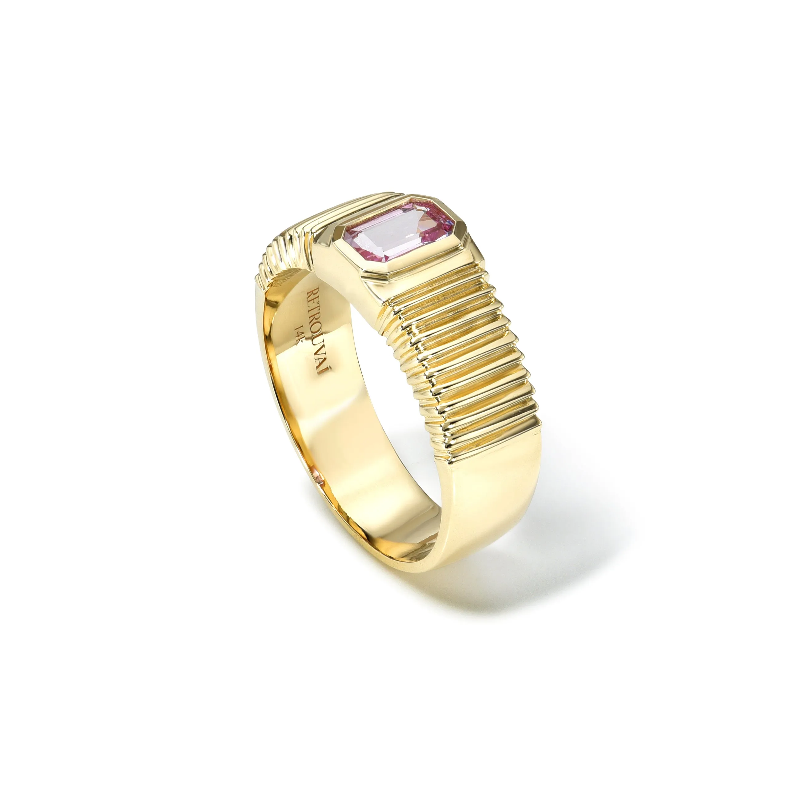 Pink Sapphire Pleated Heirloom Ring
