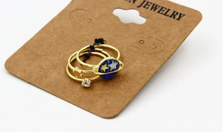Planet Saturn 13MM Joint Finger Rings Set