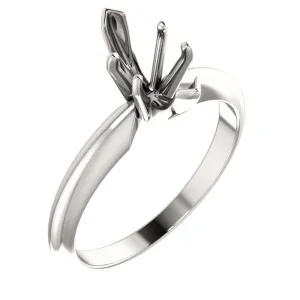 Platinum 6-Prong Marquise V-End Heavy Solitaire Engagement Ring , Size 6