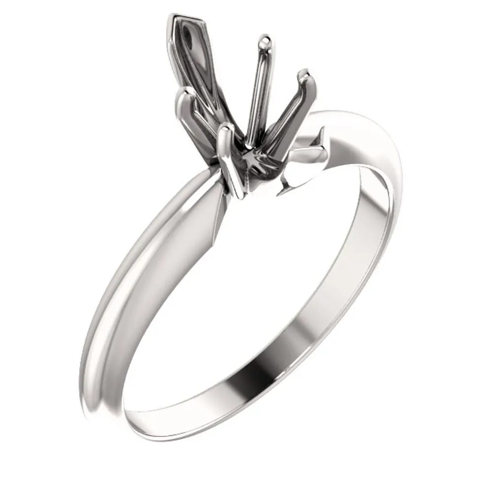 Platinum 6-Prong Marquise V-End Heavy Solitaire Engagement Ring , Size 6