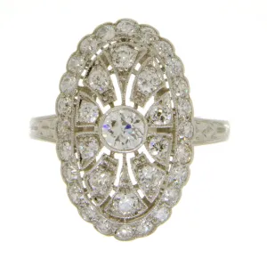 Platinum Art Deco Diamond Cocktail Ring