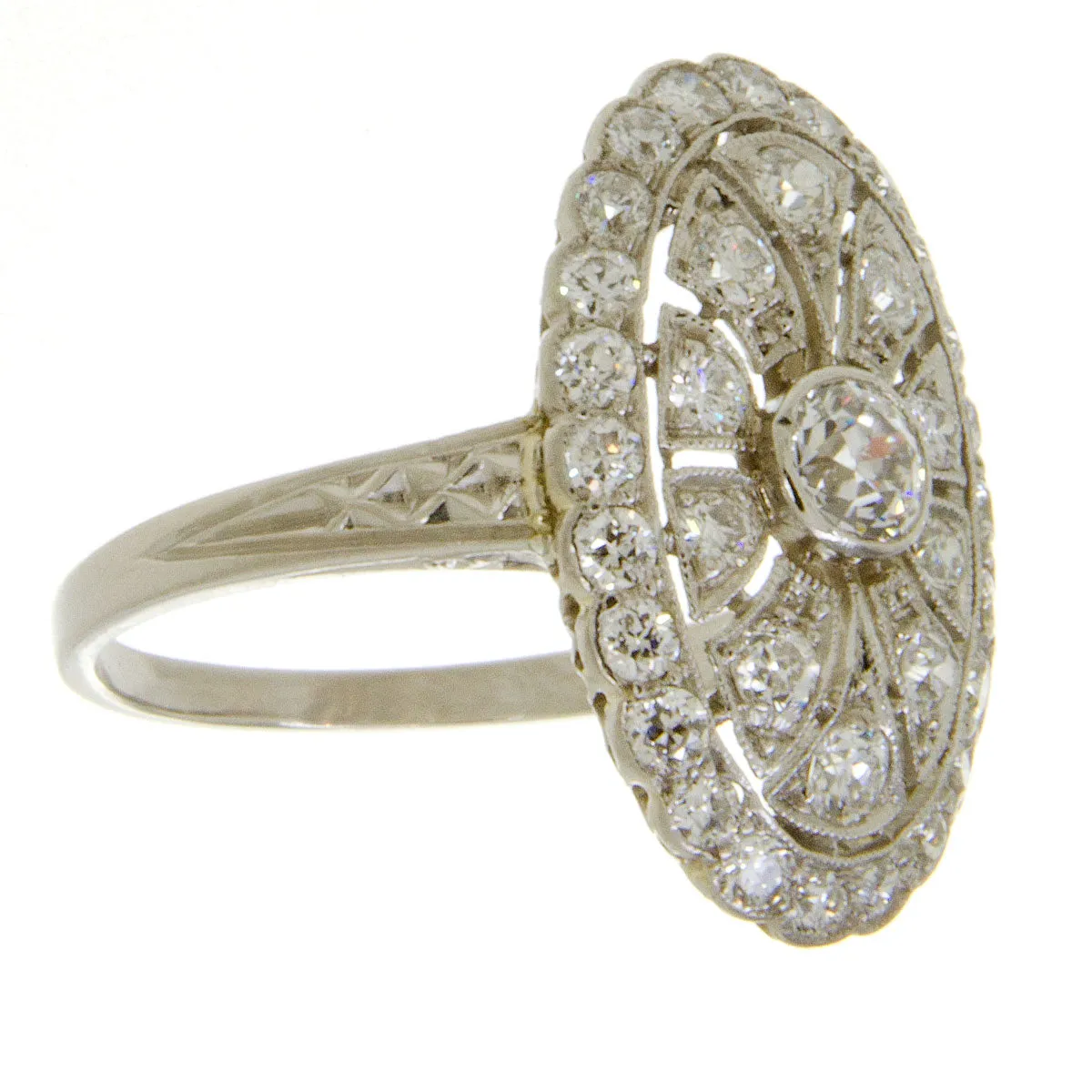 Platinum Art Deco Diamond Cocktail Ring