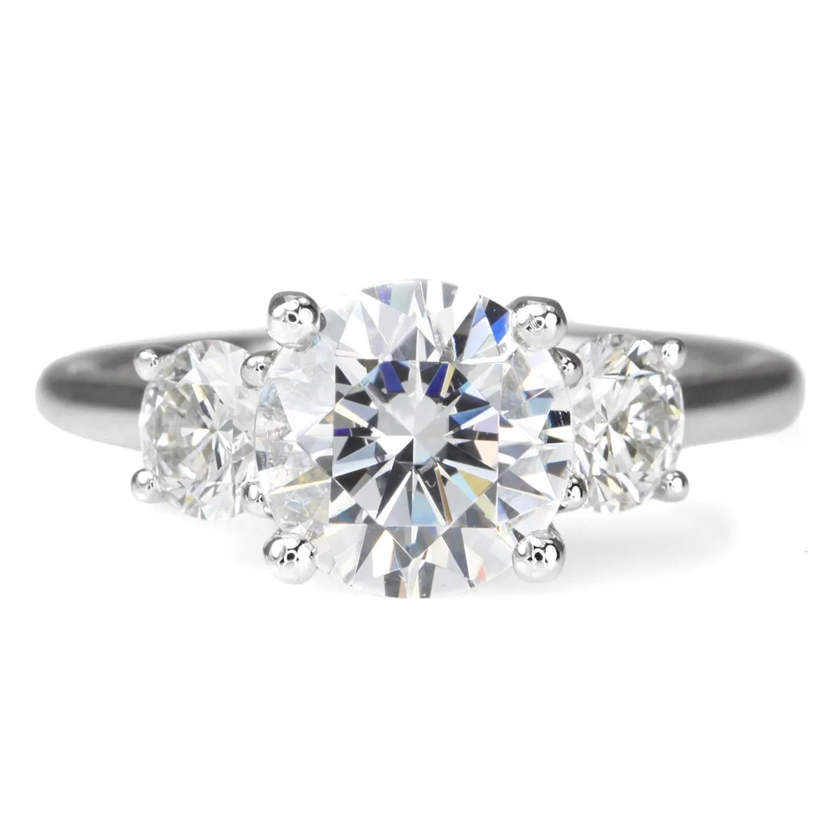 Platinum Prong-Set Three Stone Ring Mount