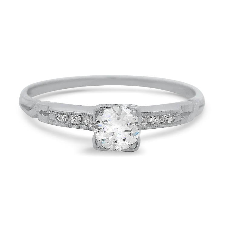 Platinum Vintage Diamond Ring - .25cts